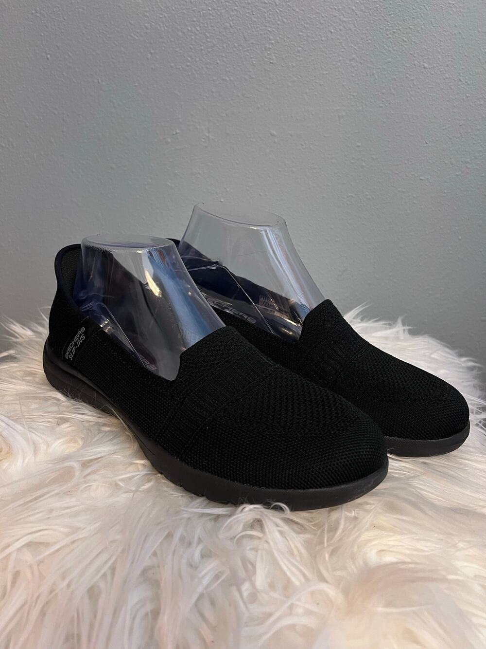 Skechers Hands Free Slip-Ins Sz 8.5 Black Cushion Comfort Flat Shoe Memory Foam